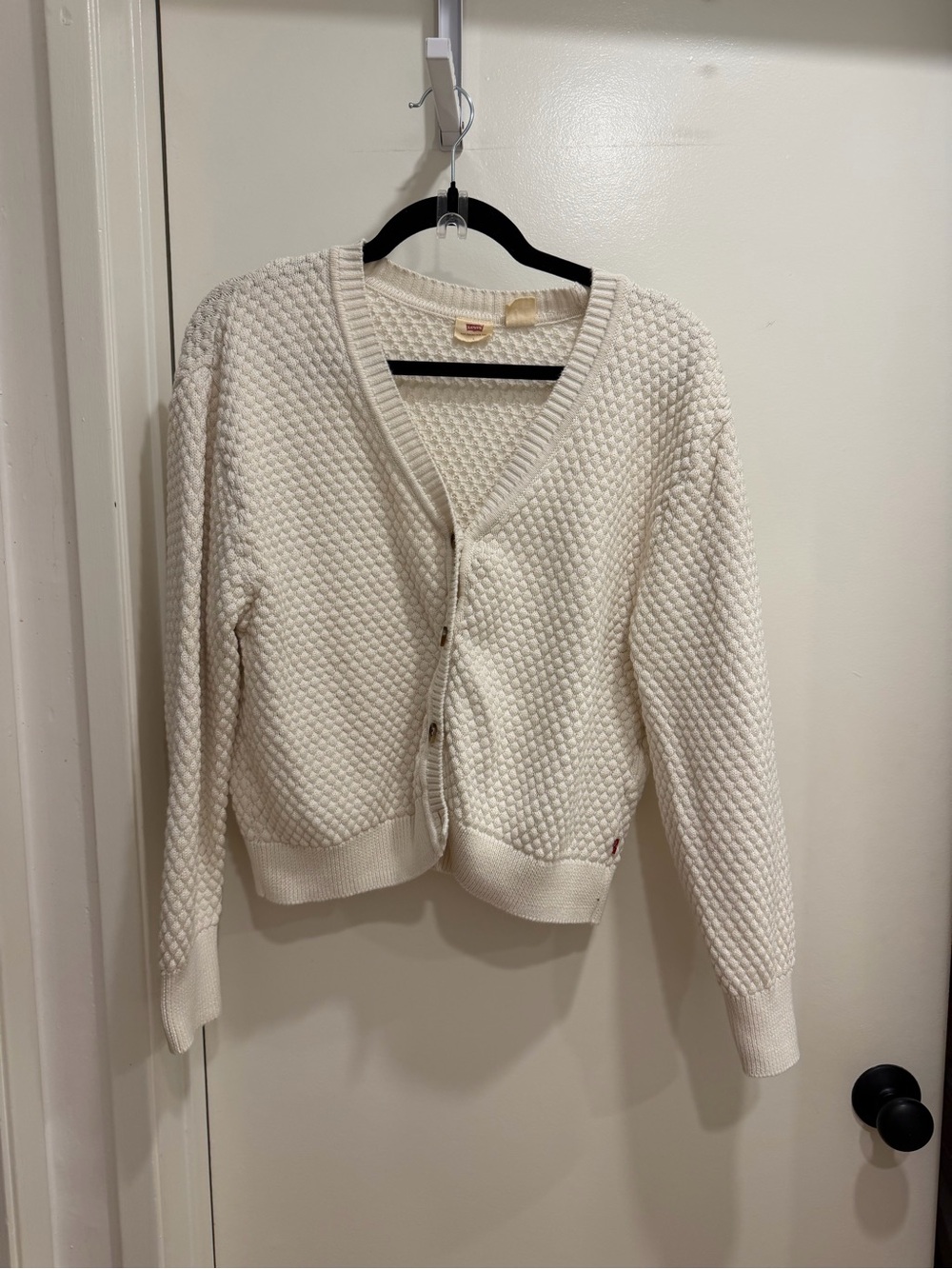 Levi's Cream Knit Button-Up Cardigan